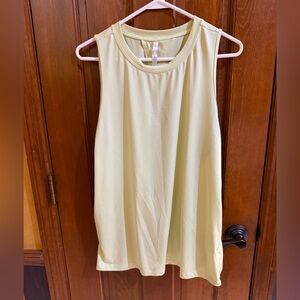 Fabletics Women's Soft  Yellow Dry-Flex Open Back Workout Tank Top Size XLarge